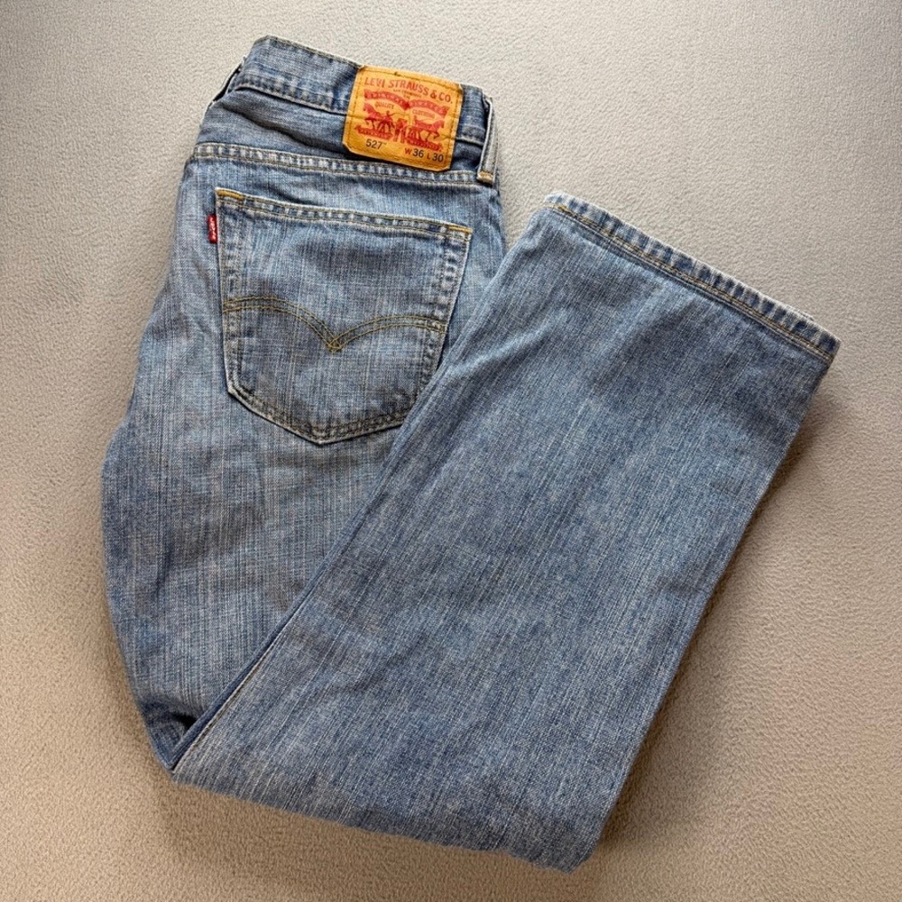 Levi 527 Slim Bootcut Jeans 36x30 (FIT 36x28) Blue Denim Cotton Western Workwear